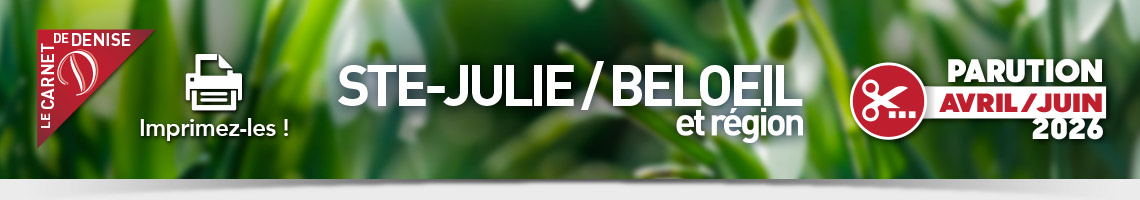 Coupon-rabais promotions Ste-Julie et Beloeil